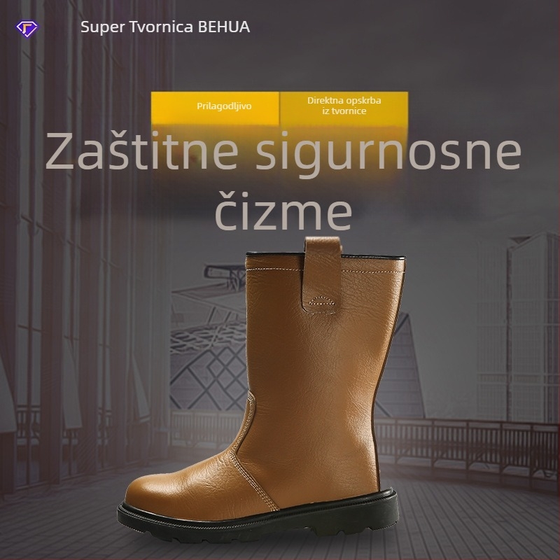 Zimske izolirane vodootporne čizme visokog kroja s toplom podstavom, otporne na probijanje i udarce.