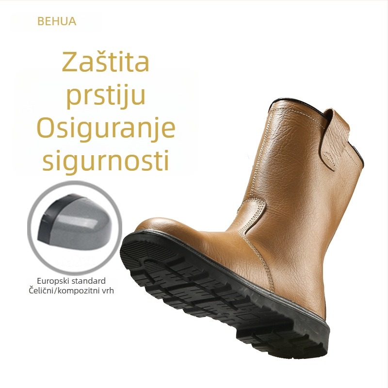 Zimske izolirane vodootporne čizme visokog kroja s toplom podstavom, otporne na probijanje i udarce.