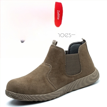 Muške sigurnosne cipele za zavarivanje, slip-on, otporne na visoke temperature, čelični vrh, protiv udara, protiv probijanja, velur gornji dio