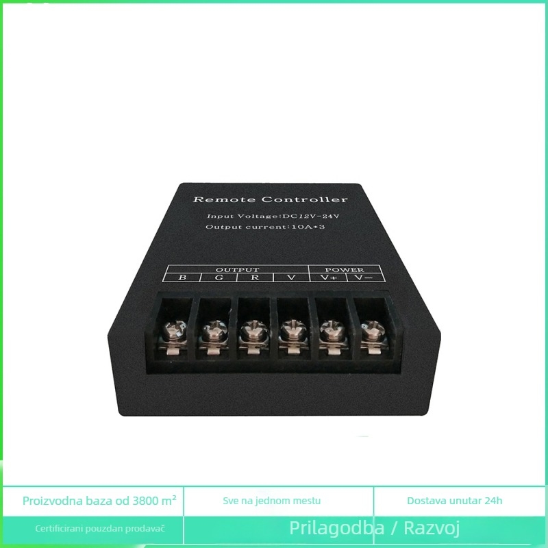 RGB LED pojačivač signala za LED trake, metalno kućište, 5–24V, IP20, vijčani terminal, upravljanje putem kontrolera