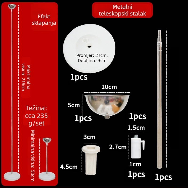 Plastični balon stub s teleskopskom šipkom — za vanjsku upotrebu, KT ploča baza, Caisheng
