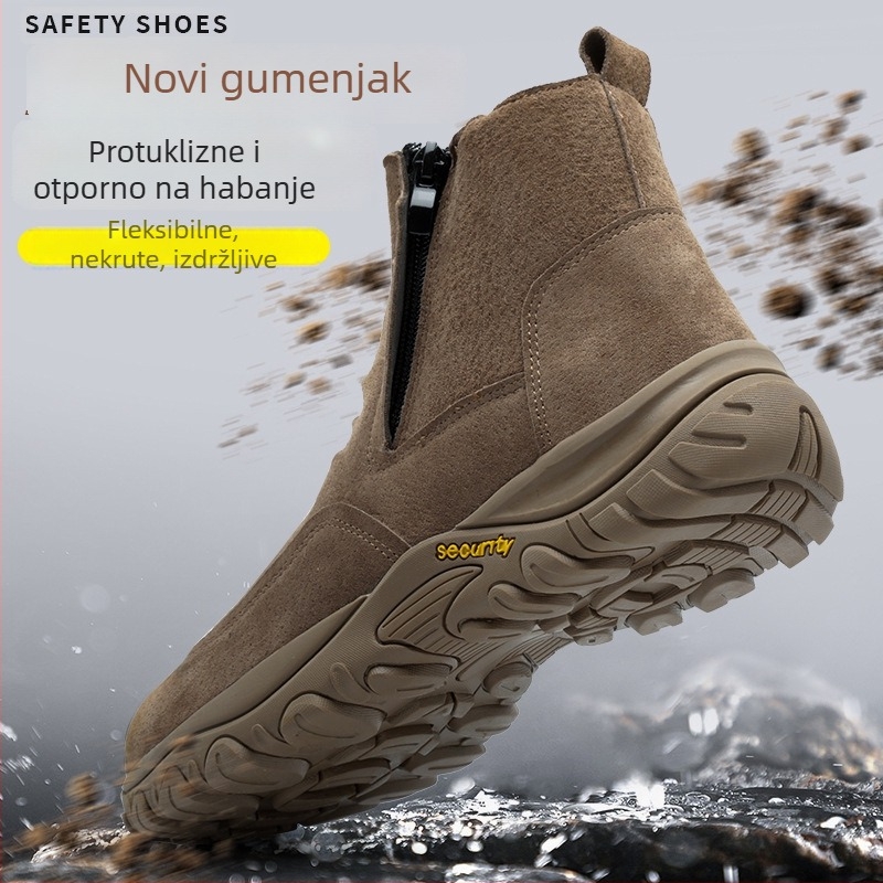 Radne zaštitne cipele od svinjske kože, Slip-On, srednji gornji dio, Anti-Smash i Anti-Puncture