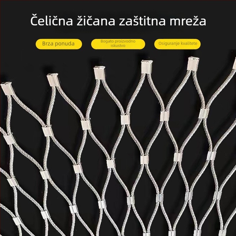 304 nehrđajući čelični užetna mreža za visoke nadmorske visine, sigurnosna mreža protiv pada, ptičja mreža, mreža za penjanje biljaka, mreža zoološkog vrta