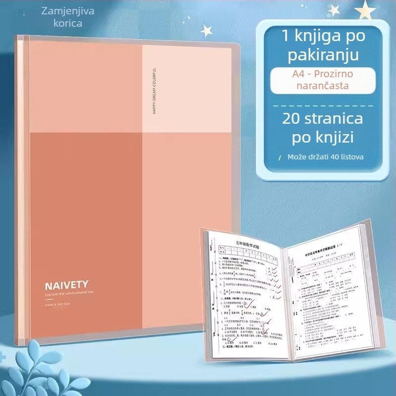Deli PQ605 Transparentni A4 folder, plastični, 30/40/60 stranica, debljina 25 mm