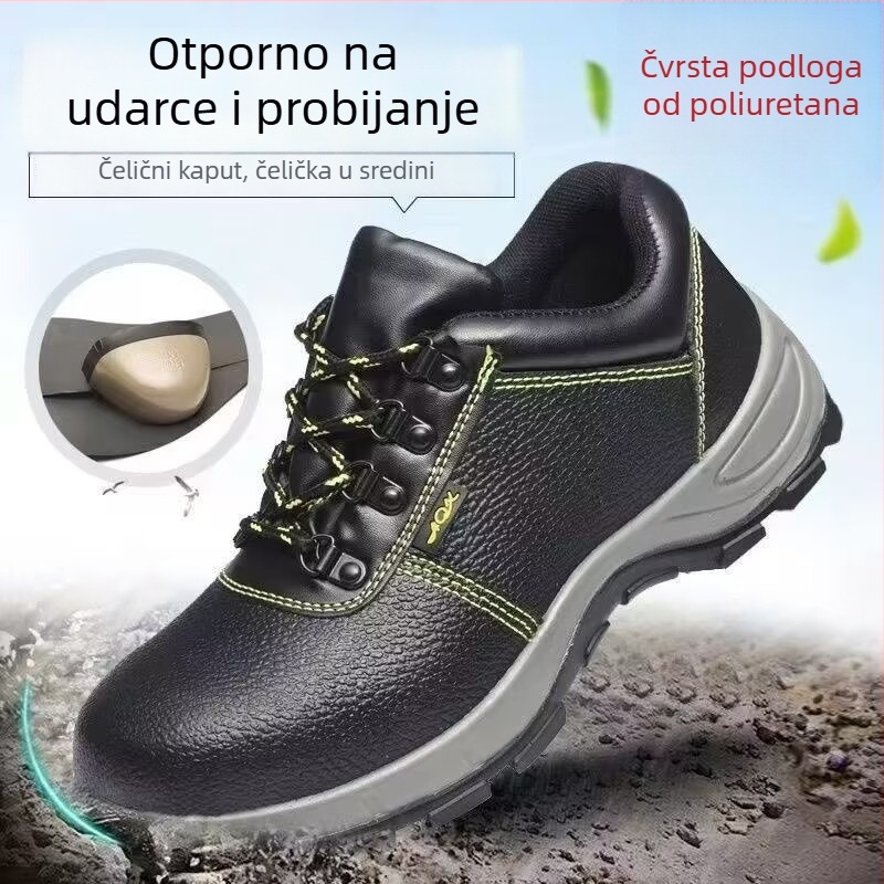 Lagane i prozračne zaštitne radne cipele s mikrovlaknenom kožom i platnom, okrugli nos, niski gornji dio, otporne na habanje, zaštita od udara i probijanja