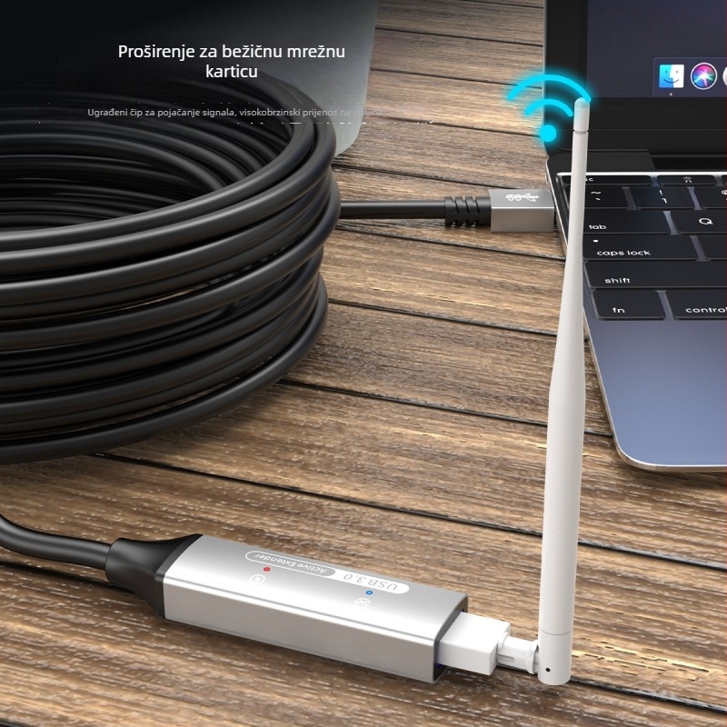 USB 3.0 produžni kabel, muško–ženski, 10 m, pojačivač signala za konferencijske kamere