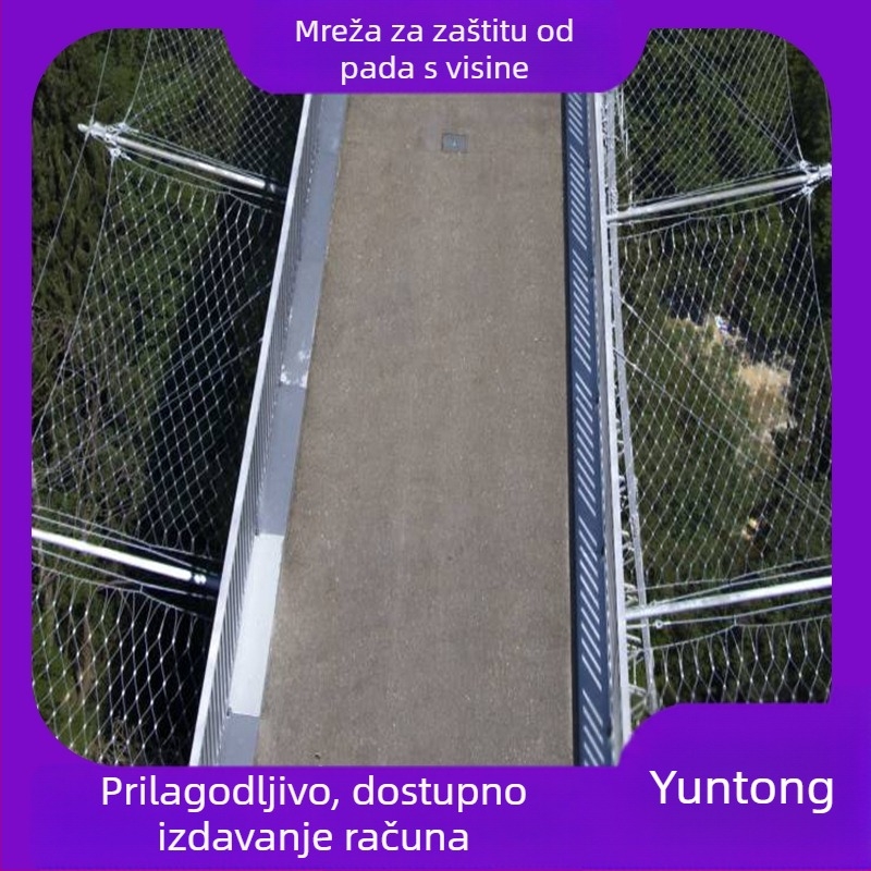 Nehrđajuća čelična mreža s kopčom protiv pada, 304 nehrđajući čelik, model s dijamantnim otvorima, za parkove, zoološke vrtove i hotele, ugradnja pod vodstvom