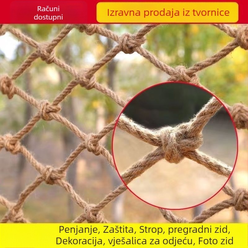 Prilagođena mreža od konopljinog užeta - jutova sigurnosna mreža, model tl008, trajnost 500, mogućnost prilagodbe