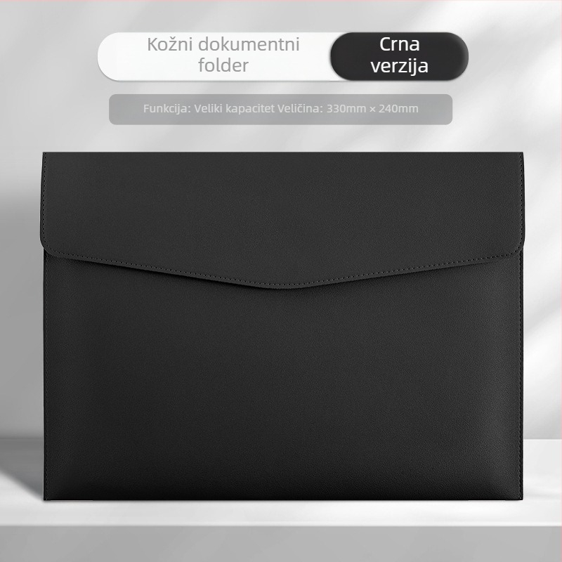 A4 torba za dokumente od umjetne kože, brenda Shu county, zatvarač na klik, nagib oblik