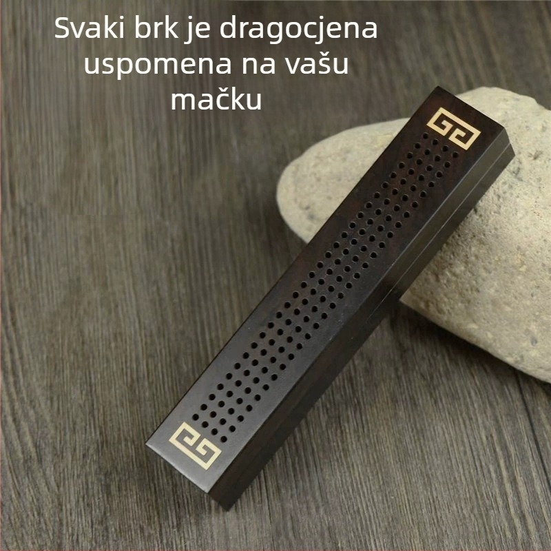 Kutija za pohranu brade i dlake kućnih ljubimaca od ebonskog drveta – Novi kineski stil, pogodna za dnevni boravak, spavaću sobu ili stol
