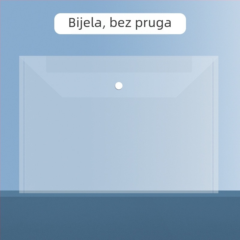 Debeli A4 prozirna fascikla s vodootpornim zatvaračem na kopču, plastična vrećica za dokumente s etiketom, logotip po narudžbi
