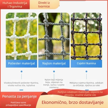 Dječja penjačka mreža za veliko igralište – svestrana mreža za penjanje s trenažnom kućicom za fizički razvoj, vanjska, mreža od najlona