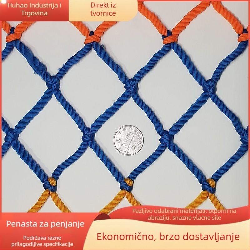 Dječja penjačka mreža za veliko igralište – svestrana mreža za penjanje s trenažnom kućicom za fizički razvoj, vanjska, mreža od najlona