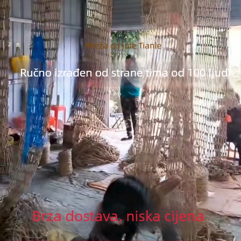Konopna mreža za penjanje za biljke i ograde stepenica – sigurnosna zaštita, retro dekoracija