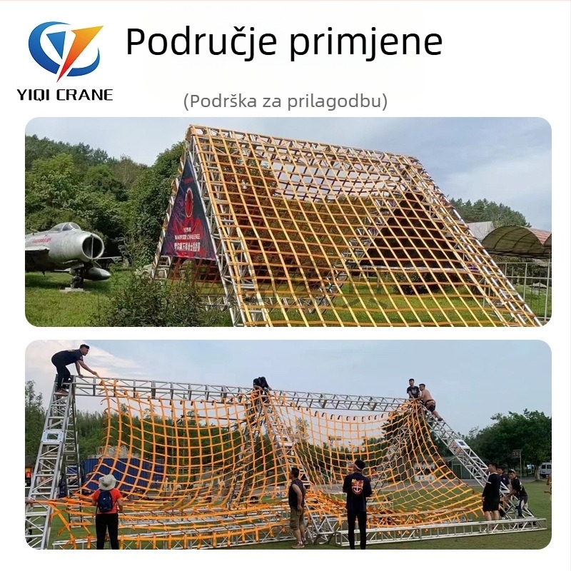 Vanjska penjačka mreža za iskustveni trening u dječjim zabavnim parkovima, poliester, prilagodljiva mreža za penjanje