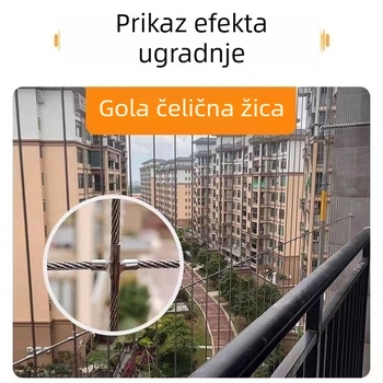 Nehrđajuća nevidljiva zaštitna mreža za prozore i balkone, mreža od čelične žice, protiv krađe, protiv penjanja, protiv skakanja