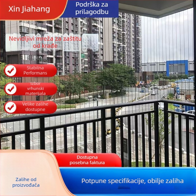 Nehrđajuća nevidljiva zaštitna mreža za prozore i balkone, mreža od čelične žice, protiv krađe, protiv penjanja, protiv skakanja