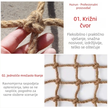 Ručna pletena mreža od konopljinog užeta za bar, dekorativna mreža za zidnu fotografiju, izdržljiva juta