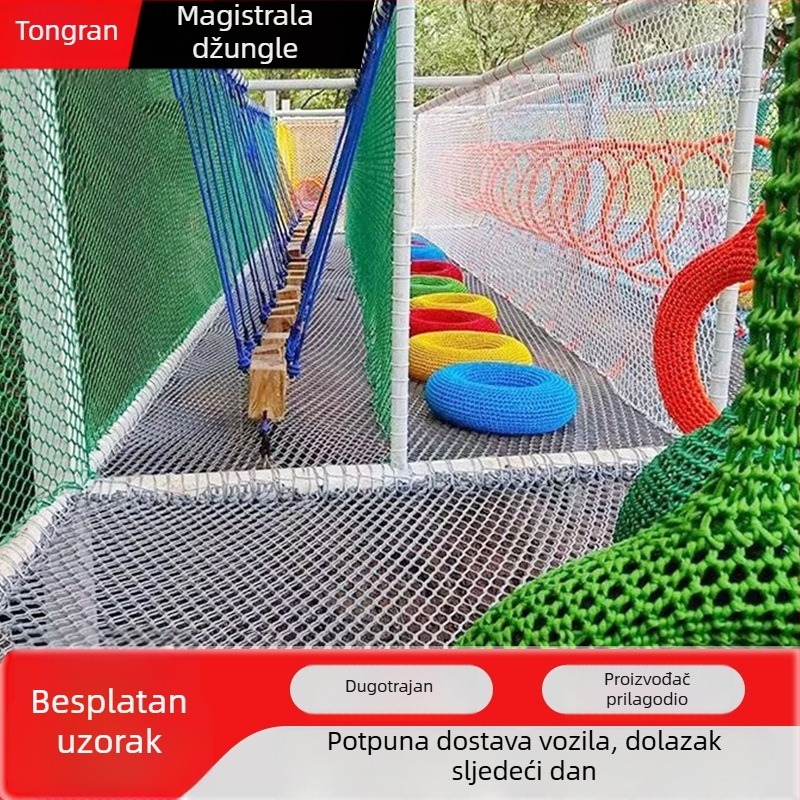Duga penjačka mreža za unutarnje i vanjske dječje igrališta – avanturistička mreža od užeta