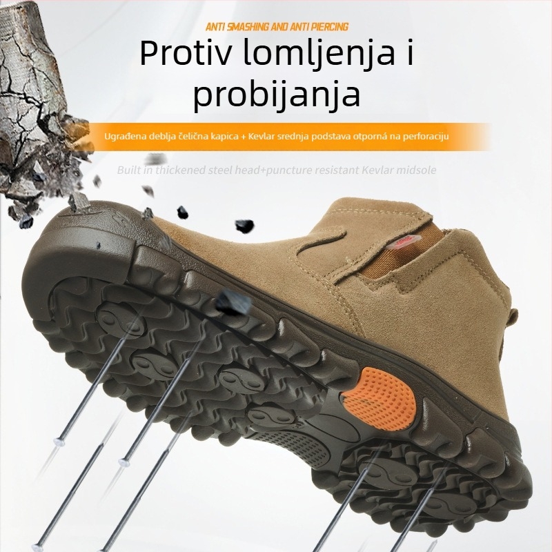 Visoke cipele za zavarivanje, koža teleća, čelična zaštita prstiju, otporne na udarce i perforaciju, otporne na toplinu