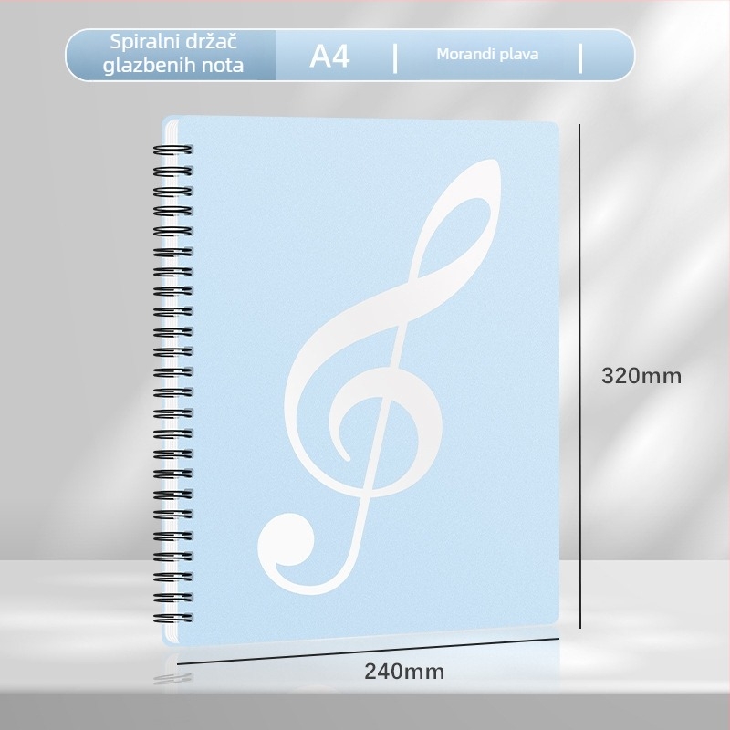 Folder za partiture za klavir, 40 stranica/60 partitura, PP plastika, višestrani folder, Worry-free 91024, mogućnost prilagodbe