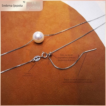 S925 srebrni nakit s kutijastim lancem, pozicioniranje kroz perle, DIY silikonska kuglica s iglom, podesiva, višestruka namjena