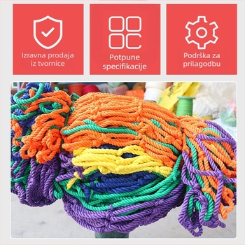 Vanjska dječja penjačka mreža, ojačana, s zaštitnom mrežom za plafon i stepenice