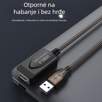 USB 2.0 produžni kabel U201, USB sučelje, bakar bez kisika, injekcijsko oblikovanje, duljine 5,1 m, 15,2 m i 30 m
