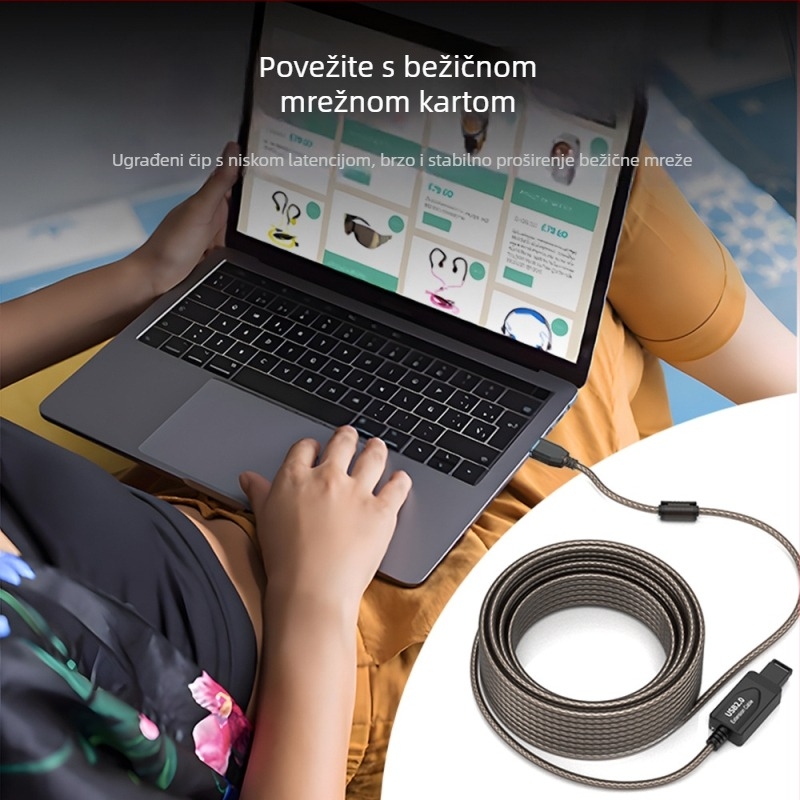 USB 2.0 produžni kabel U201, USB sučelje, bakar bez kisika, injekcijsko oblikovanje, duljine 5,1 m, 15,2 m i 30 m