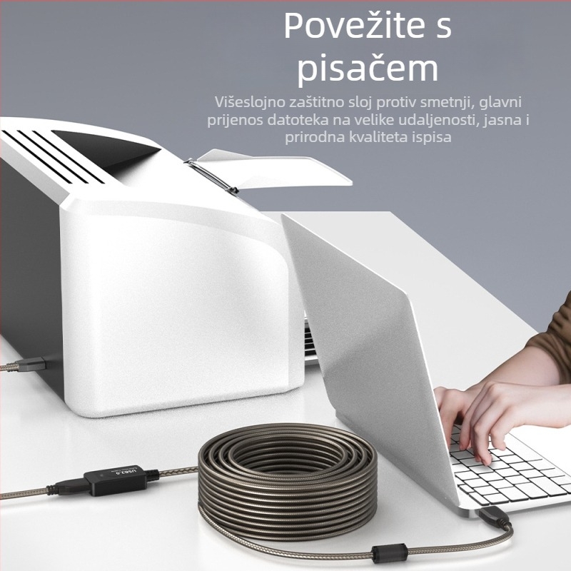 USB 2.0 produžni kabel U201, USB sučelje, bakar bez kisika, injekcijsko oblikovanje, duljine 5,1 m, 15,2 m i 30 m