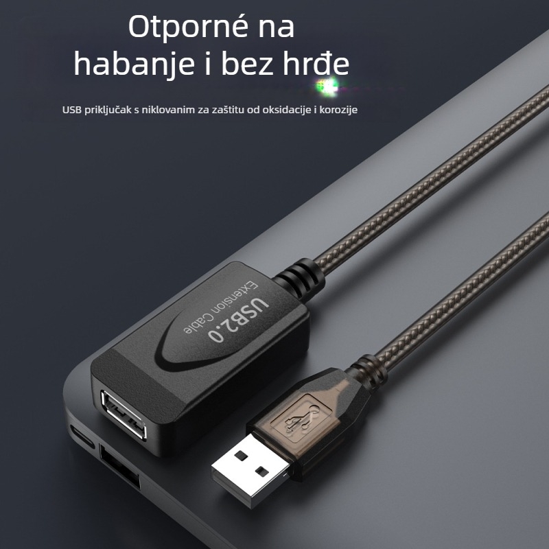 USB 2.0 produžni kabel U201, USB sučelje, bakar bez kisika, injekcijsko oblikovanje, duljine 5,1 m, 15,2 m i 30 m