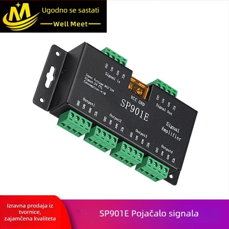 WellMeet WM-SP901E LED RGB pojačalo za LED traku i extender s pod-kontrolom, metalno kućište