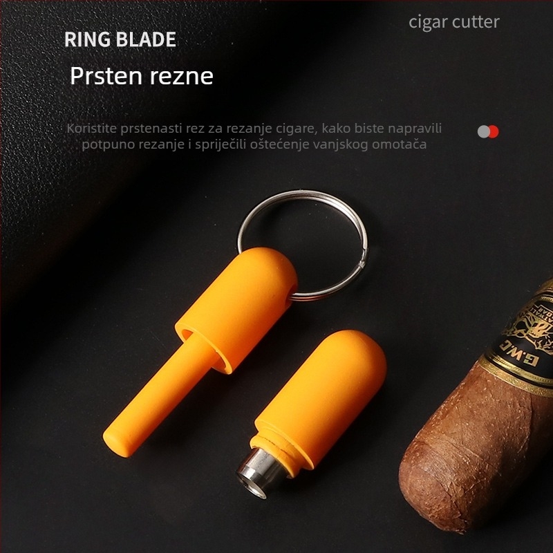 Trodijelni set škara za cigare od nehrđajućeg čelika s ABS plastičnim držašima u obliku V