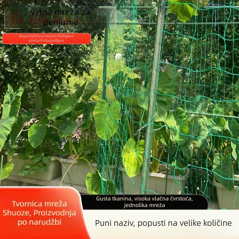 Vrtna mreža za penjanje biljaka – podrška za cvijeće i povrće, vanjska mreža za krastavce i lozu