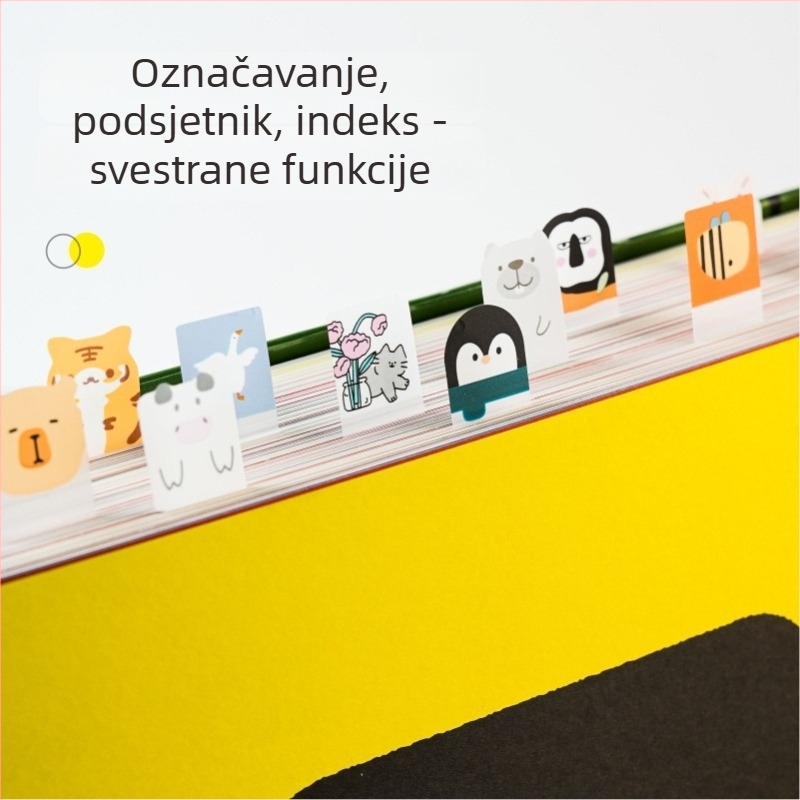 Prozirne PET bilježnice za indekse s oblicima životinja — ljepljive bilješke; IP prava: Nije ovlašteno