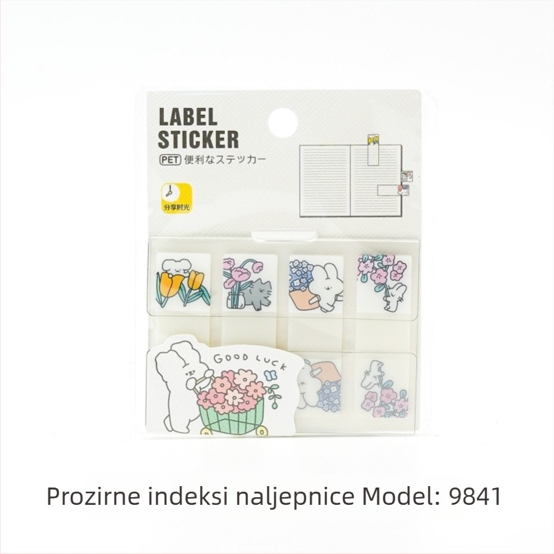 Prozirne PET bilježnice za indekse s oblicima životinja — ljepljive bilješke; IP prava: Nije ovlašteno