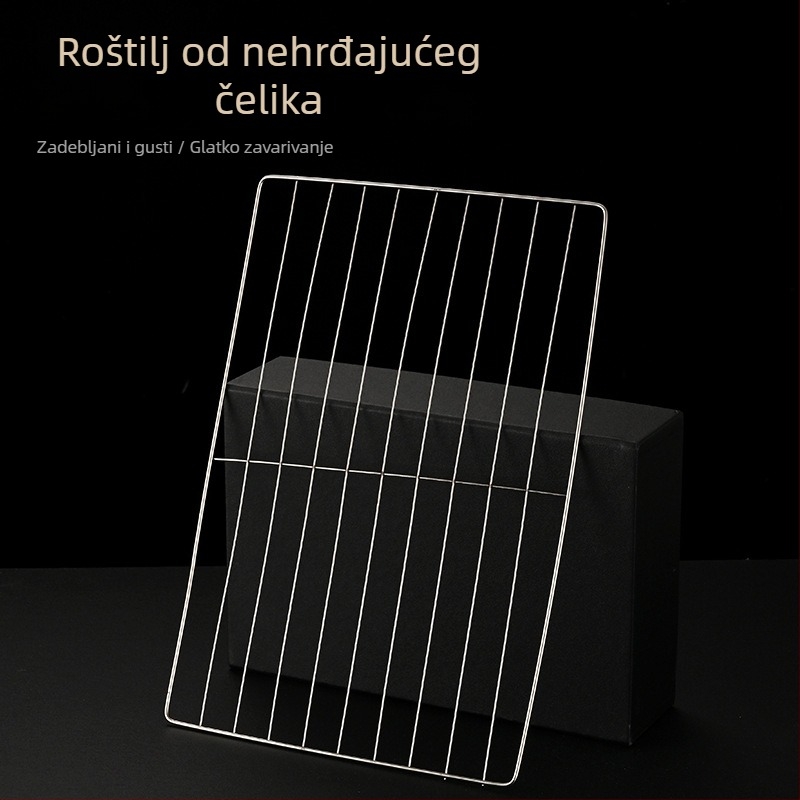 Nehrđajući čelična pravokutna rešetka za roštilj s nano premazom protiv prianjanja, otporna na hrđu, višenamjenska mreža