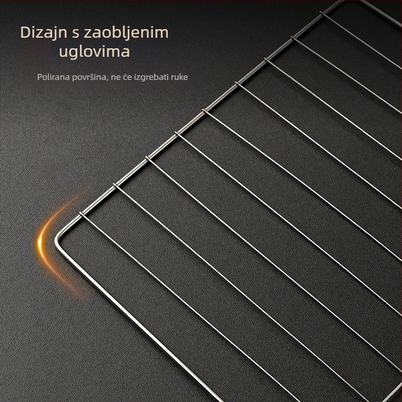 Nehrđajući čelična pravokutna rešetka za roštilj s nano premazom protiv prianjanja, otporna na hrđu, višenamjenska mreža