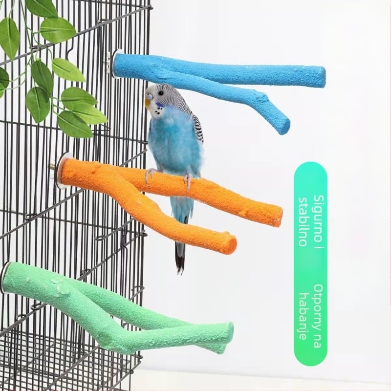 Igračka za ptice s štapićem za oštrenje kandži i ljestvicom za penjanje, Tiger Skin Peony dizajn; za odrasle ptice; bez uvoza