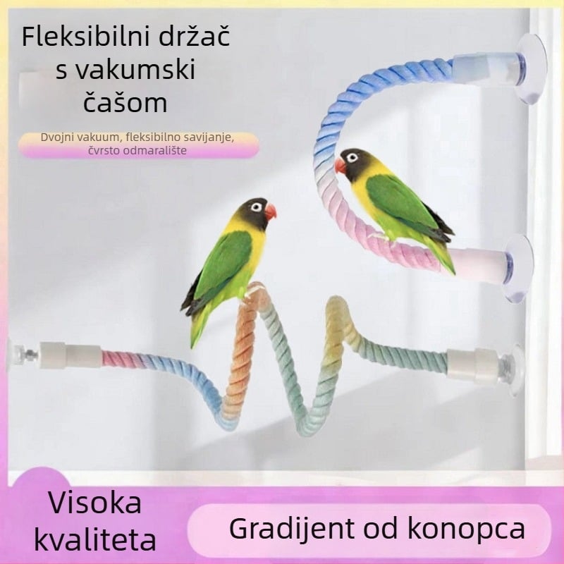 Igračka za penjanje papagaja od pamučne užadi s okretljivom ljestvicom – žvačkasta igračka za odrasle ptice