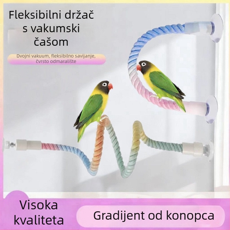 Igračka za penjanje papagaja od pamučne užadi s okretljivom ljestvicom – žvačkasta igračka za odrasle ptice