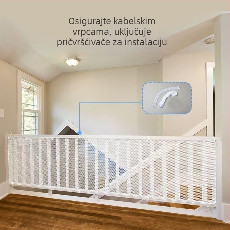Sigurnosna mreža za stepenice i balkon za djecu, poliesterska mreža s sigurnosnim užetom