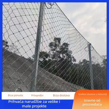 Mreža za zaštitu nagiba i tla čeličnim užetom za sprječavanje odrona na padinama.