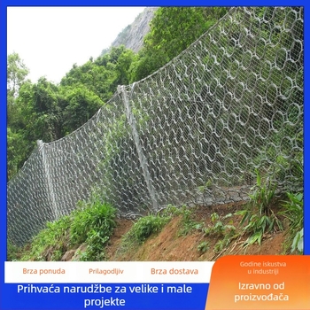 Mreža za zaštitu nagiba i tla čeličnim užetom za sprječavanje odrona na padinama.
