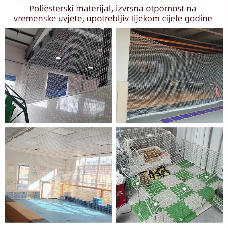 Poliesterska mreža bez čvorova za nogometna i golf polja, ograda s četiri kuta i zaštitna mreža za stepenice