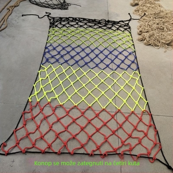 Prilagođena sigurnosna mreža za vanjske stadione i zaštitu schodova — šarena ručno pletena najlonska mreža