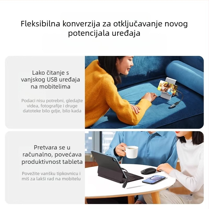 Green Alliance OTG adapter USB-C na USB 3.0 ženski port, OTG podatkovni kabel za telefon i računalo