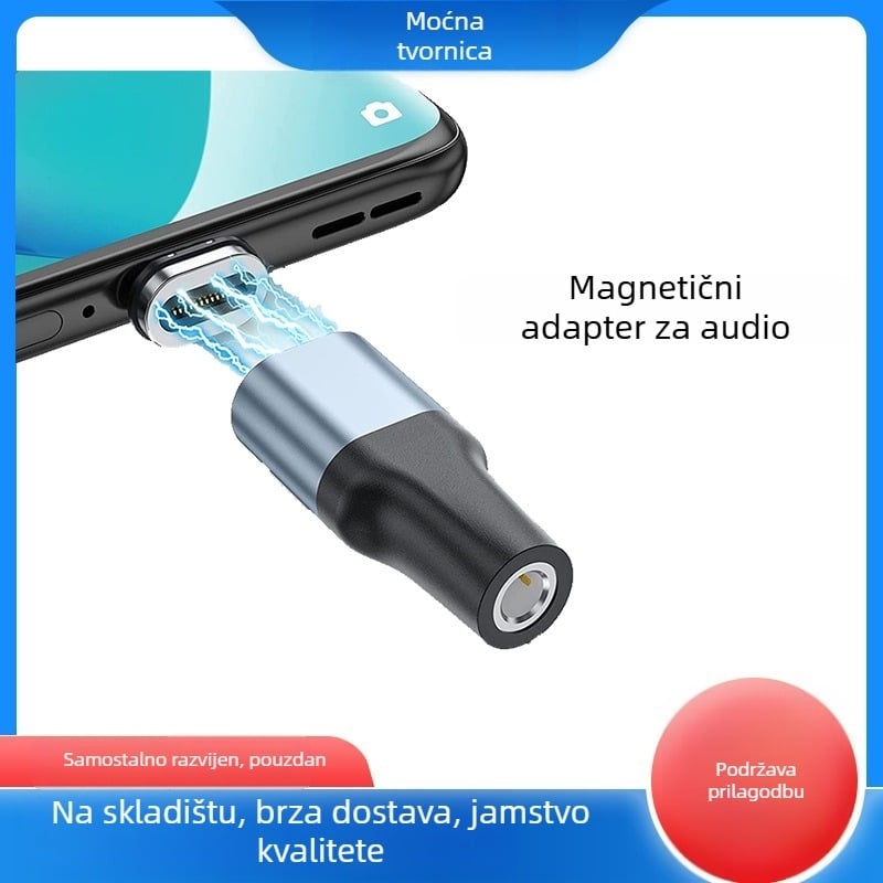 KESHOW USB-C na 3,5 mm magnetski audio adapter – kompatibilan s USB-C uređajima i slušalicama s 3,5 mm priključkom