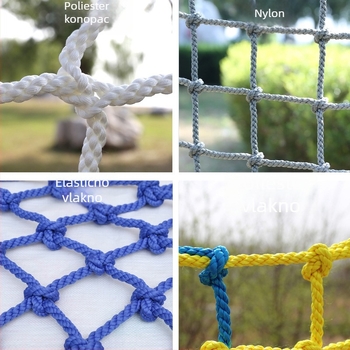 Dječja vanjska penjačka mreža za trening, mreža protiv pada od poliesterske industrijske pređe, promjer užeta 6–16 mm, izdržljivost 150