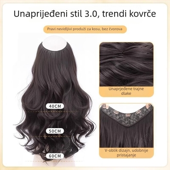 Perika za žene s velikim valovitim kosom, jednopločna nadomjestak volumena, visokotemperaturna žica, mehanizam pričvršćivanja